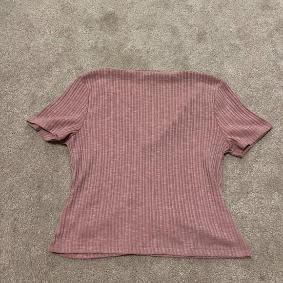 WILD FABLE - Crop Henley - Pink - Size L - Picture 2 of 2